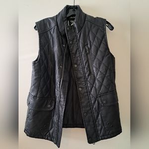 Black Faux Leather Vest